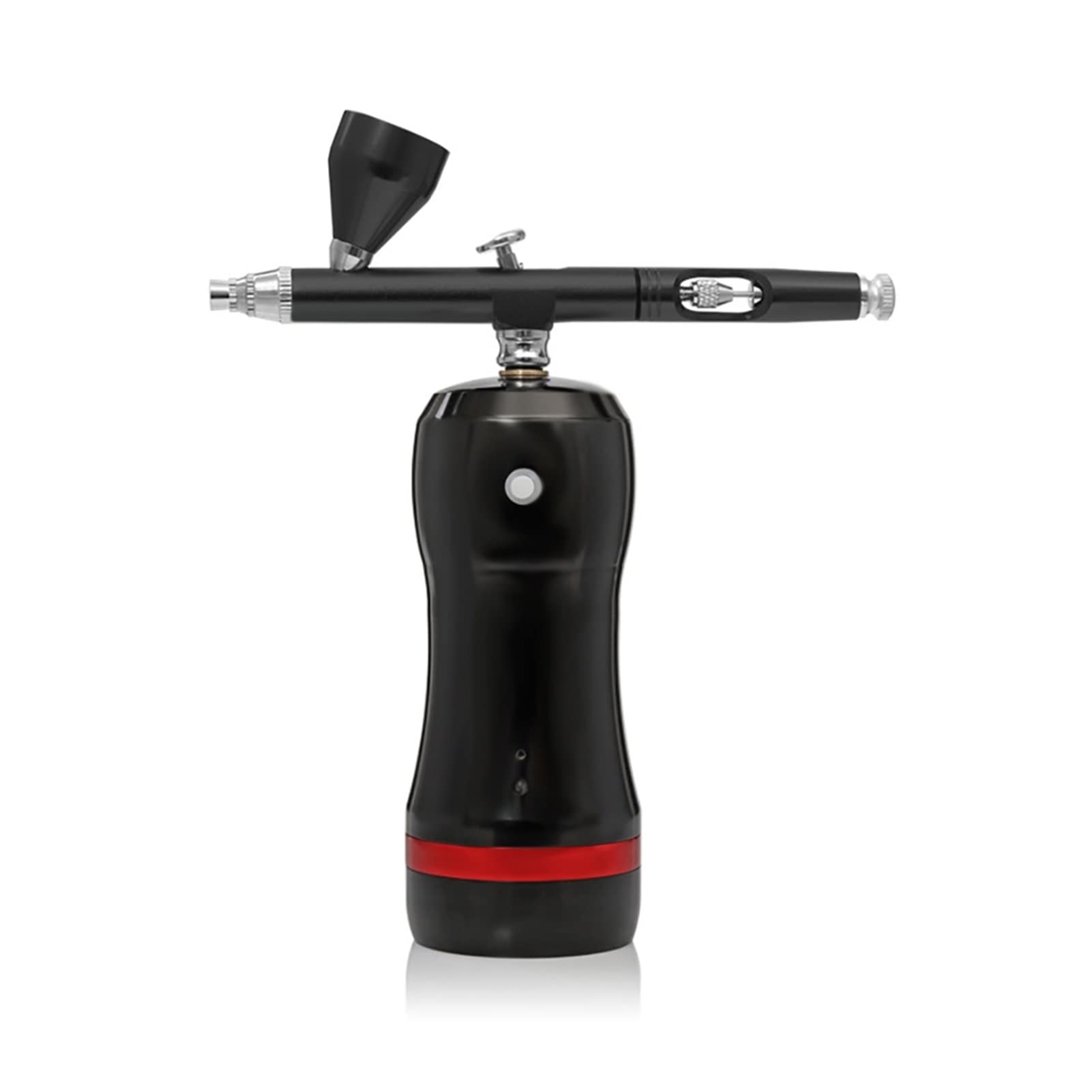 Rozpylacz farby, Łatwy stosować Airbrush z zestawem do sprężarki Cordless Electric Mini High Power Dual Action Paska powietrza Duża pojemność Puchar atramentowy Pistolet(HB08 Red A)