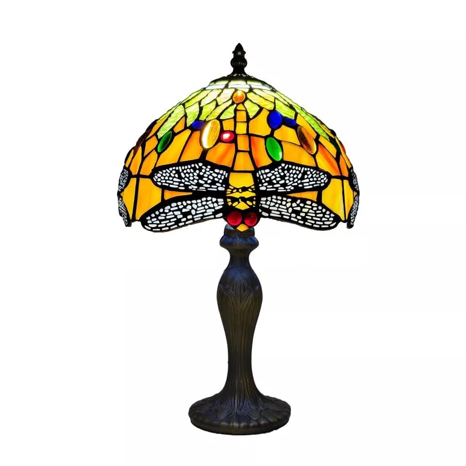MaxSell Tiffany Style Table Lamp, Handcrafted, 10 inch Bedside Light, Desk Lamp, Stained Glass (TFTL-1008)