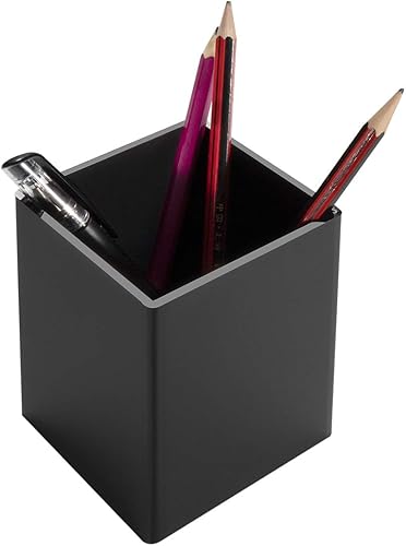 Miniatura 5 de NIUBEE Portalápices acrílico negro, paquete de 4, organizador de escritorio para lápices, accesorios de escritorio para escritorio de oficina