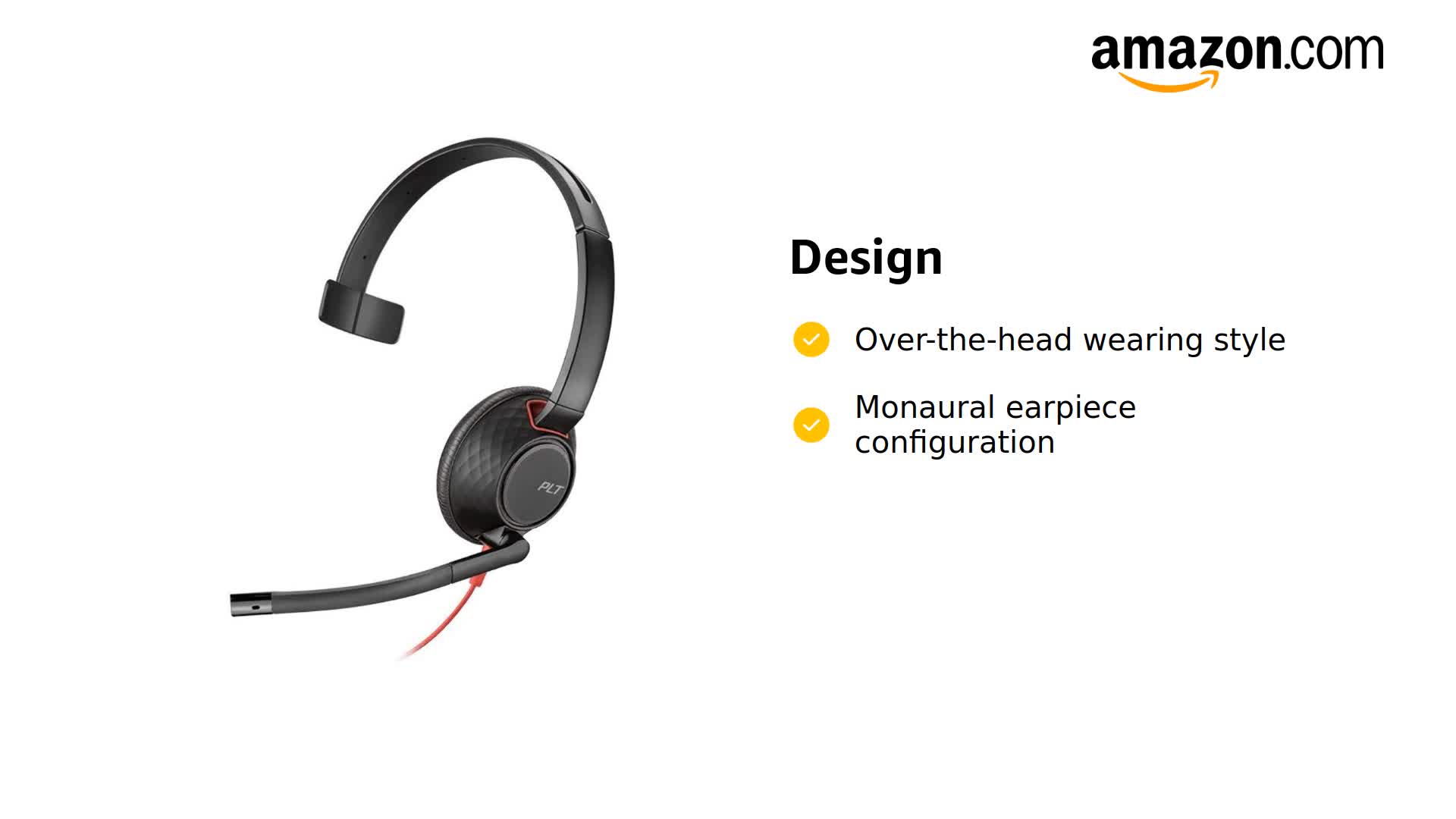 Amazon.com: Plantronics Blackwire C5210 Headset - Mono - USB