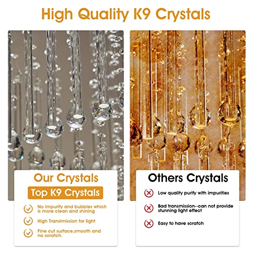 image for 7PM Foyer Chandeliers Entryway High Ceiling, 12-Light Square Raindrop 