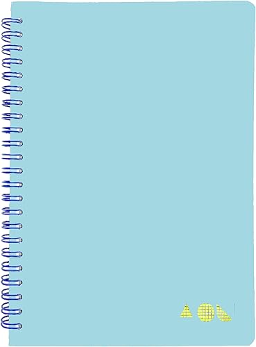 AOU Cuaderno de espiral de papel cuadriculado, 160 páginas, 8.3 x 5.7 pulgadas, cuaderno de cuadrícula con papel grueso de 3.53 ozm, encuadernación