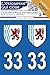 L'étiquette qui colle - Autocollants Plaque d'immatriculation 33 Gironde - Région Nouvelle-Aquitaine - Modèle Officiel