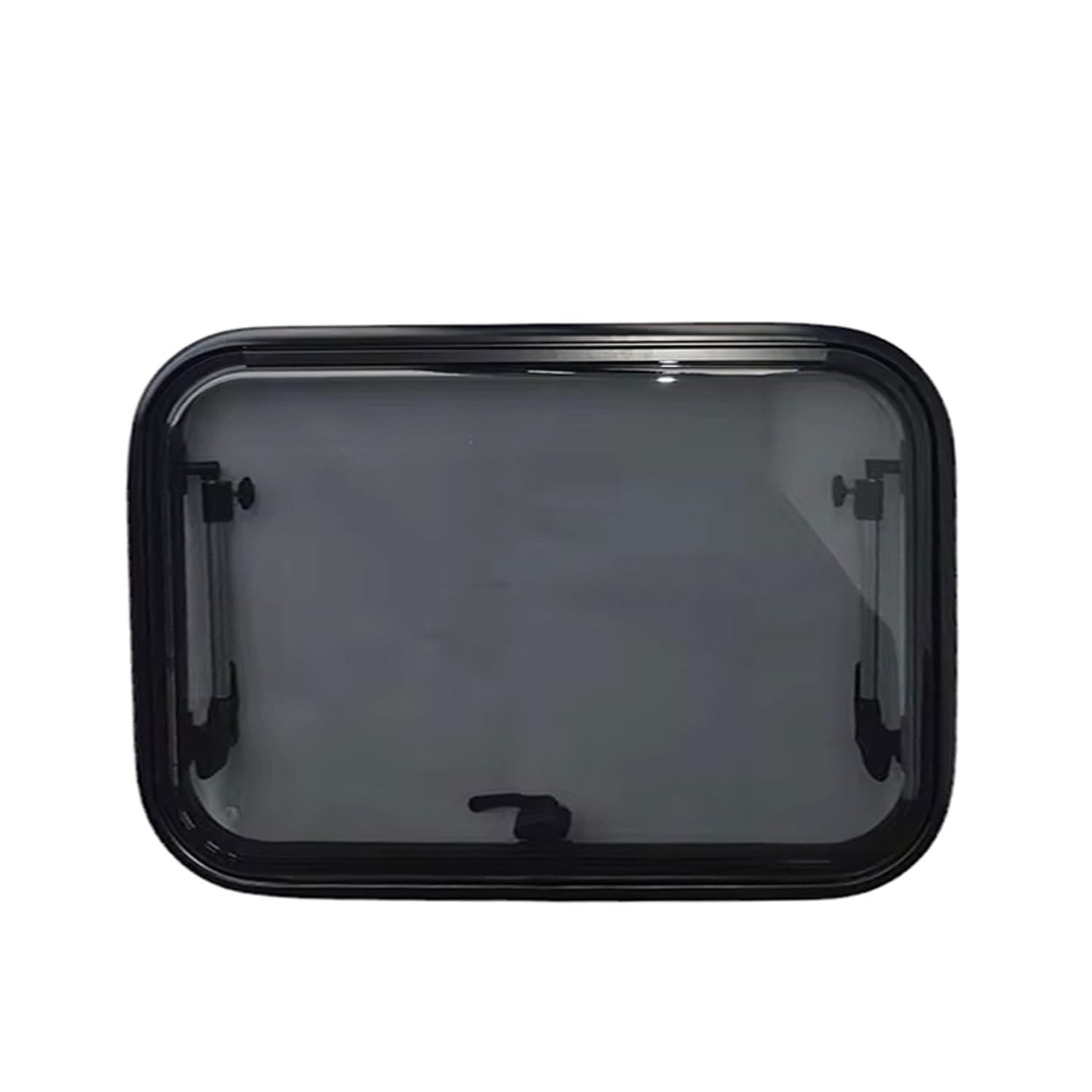 SWISS OUTDOOR Ausstellfenster 1200x500 Echtglas, ECE R43 geprüft, Doppelverglasung, mit Rollo & Mückenschutz, SCHWARZE Blende, isoliert, Wohnmobil Van Kastenwagen Fenster Camper Ausbau