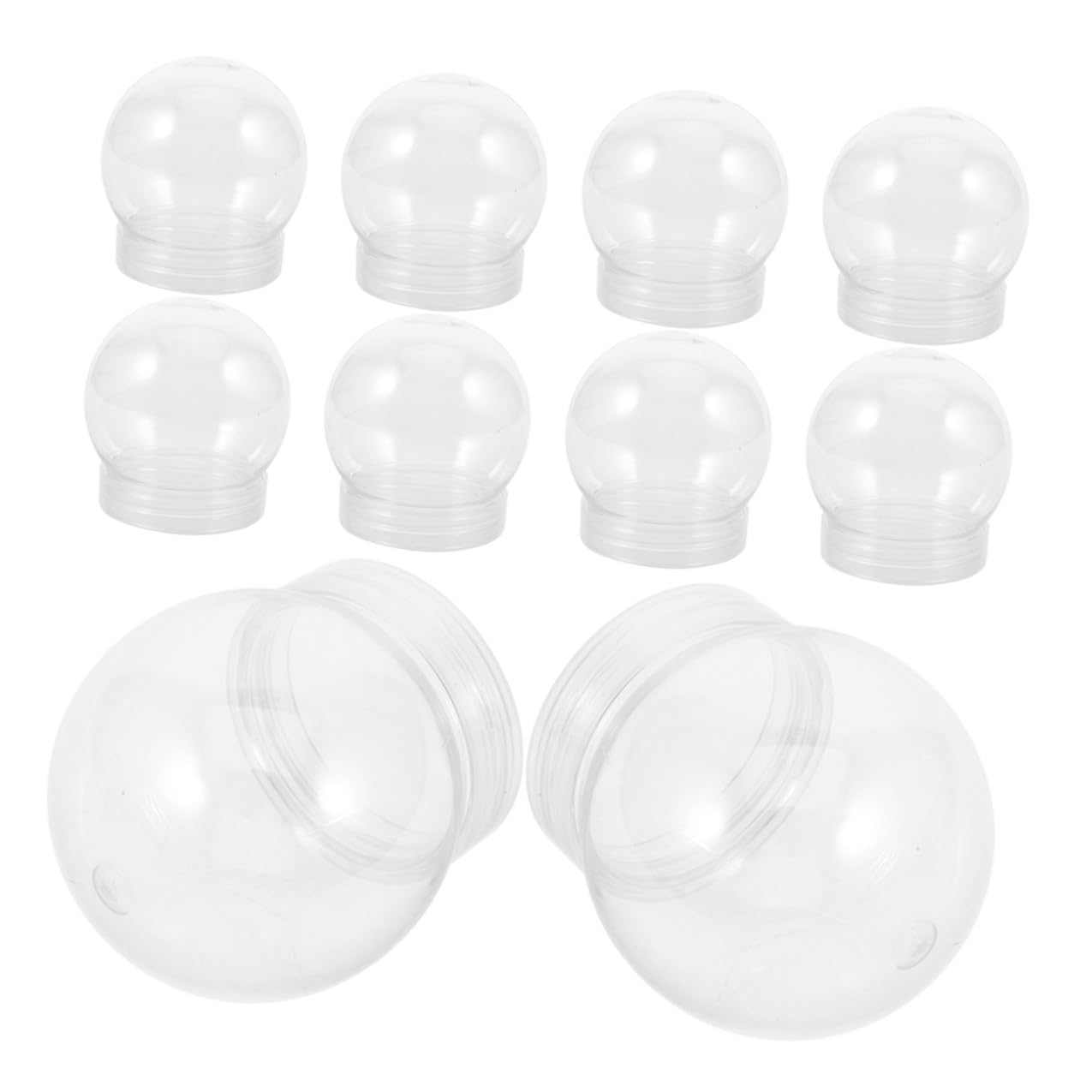24pièces Boule à Neige Transparente Plastique pour Loisirs Créatifs Kit de Globe de Neige Soi-même Lot