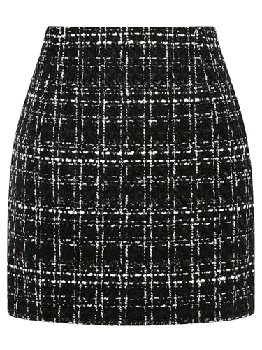 onlypuff Plaid Skirts for Women High Waisted Mini Skirt Ladies Fall Outfits