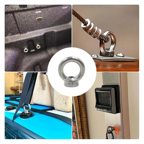 Tuercas de ojo M10 en acero inoxidable para elevación y sujeción de cables 7