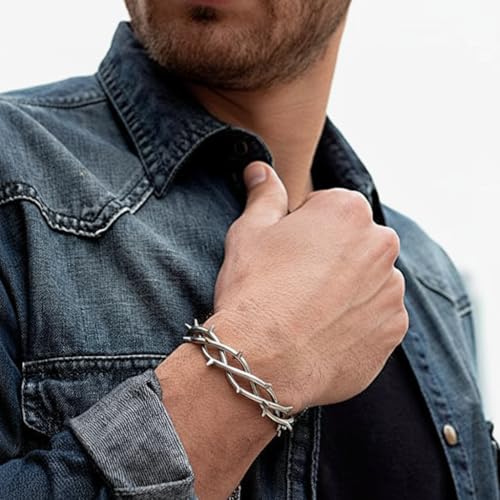 Pulsera de alambre con espinas para hombre miniatura 3