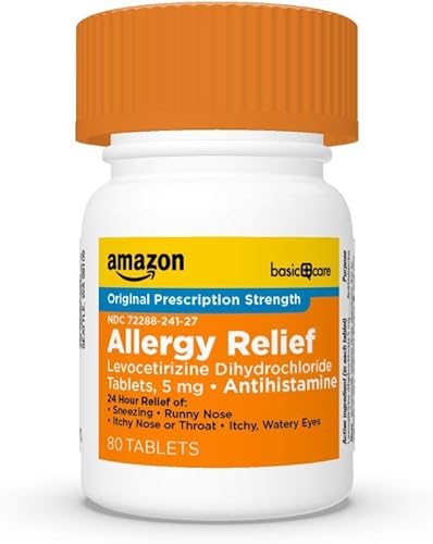 Miniatura 7 de Amazon Basic Care Alivio de la alergia las 24 horas, tabletas de dihidrocloruro de levocetirizina, 5 mg de antihistamínico para estornudos,