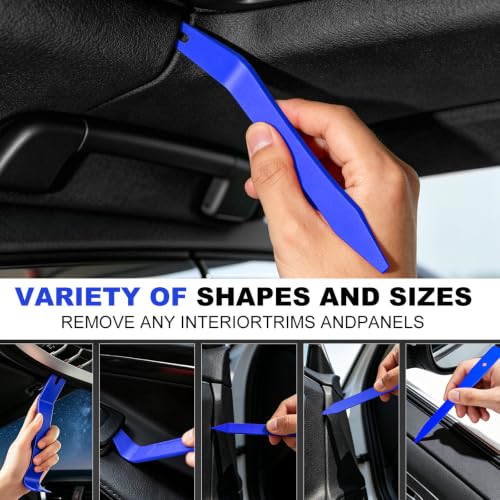 Image of 22Pcs Car Trim Removal Tool Kit, Panel Clip Plier Pick Hook Set, Blue