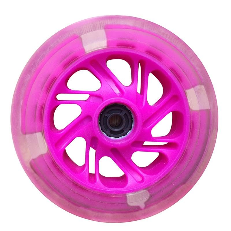 Roue de scooter flash LED 120mm rose lumineuse pour trottinette