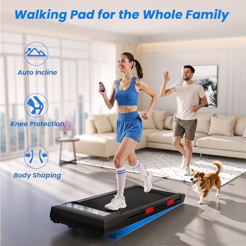Image of Superun Walking Pad with 6% Incline, Under Desk Treadmill for Home Office, 3 in 1 Portable Walking pad Treadmill with Remote Control, 2.5HP Quiet Mini Treadmills, 300 lbs Capacity