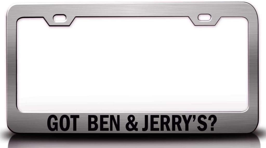 GOT Ben & JERRYÆS? Food Vegetable Fruit Metal Car SUV Truck License Plate Frame Ch w56