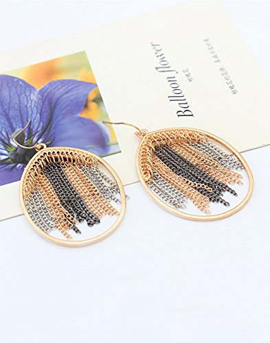 Geometric Dangling Earrings Orange