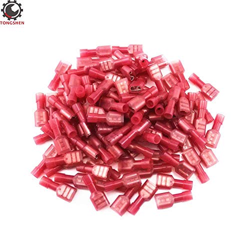 Wiring Connecting Terminals - 60pcs Red 22-16 Gauge Electrica Nylon Fully Insulated Female Quick Disconnect Quick Splice Wire Spade Crimp Connectors Terminal