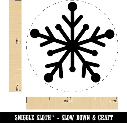 Miniatura 2 de Star Snowflake - Sello de goma autoentintado para sellar planificadores de manualidades, 1 pulgada mediana, tinta azul cielo