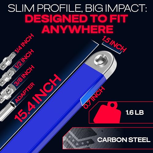 Image of Premium Offset Extension Wrench Ratchet socket Wrenches 1 /4 inch 1 /2 inch 3 /8 Set Universal Zero Degree Stubby Thin Square Drive Adapters Impact Speed Pro Tight For Small Place Tool Gifts Man Dad