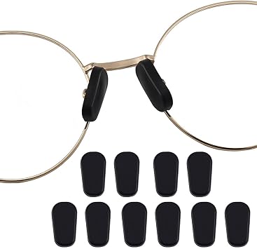 Soft Slip-on Nose Pads Covers, Non-Slip Silicone Eyeglass Nose Piece Pads, Eyewear Protective Covers, Eye Glass Repairing kit Nose Bridge PadsBlack,5 Pairs
