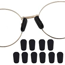 Eyeglass Nose Pad Covers, Silicone Slip-on Nose Pad for Glasses, Soft Eyeglass Repair Kit with Nose Piece Pads, Anti-Slip Eyewear Protective Covers Nose Bridge PadsBlack,5 Pairs,L Size