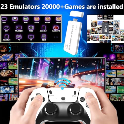 Image of HDMI 4K Wireless TV Game Console Stick 4K，Retro Game Stick with Built-in 9+ Emulators, 20,000+ Games, 4k Hdmi Output & 2.4GHz Wireless Controller, Retro... (First Edition)