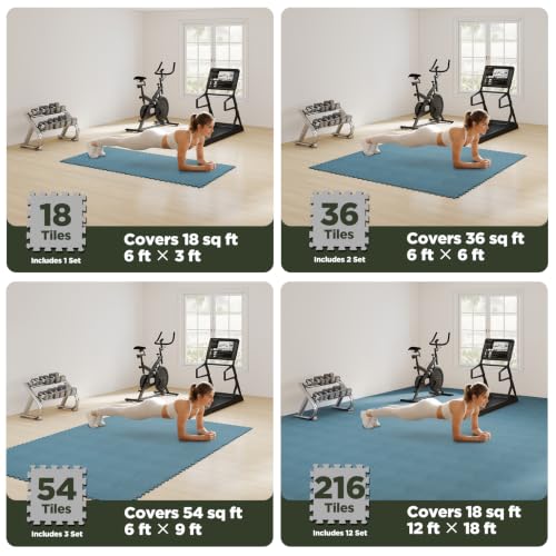 Image of AIRHOP 36 PCS Gym Floor Mat, EVA Foam Puzzle Gym Mat, High-Density Interlocking Foam Floor Tiles for Home Gym, Play Workout Garage Kitchen Flooring 12.6 inchx12.6 inchx0.4 inch