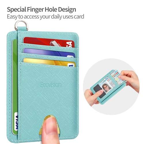 Image of Slim Minimalist Front Pocket Wallet, RFID Blocking Credit Card Holder Wallet with Detachable D-Shackle for Men Women