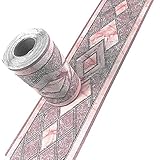 Simplemuji 3D Self Adhesive Pink Diamond Lattice Pattern Waterproof Wallpaper Border Peel and Stick...