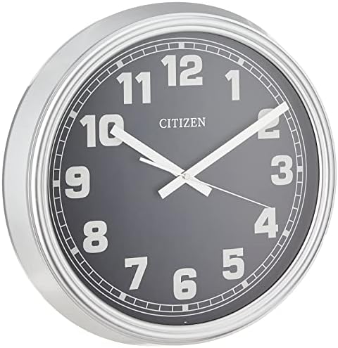 Citizen CC2037 Outdoor Wall Clock, Silver-Tone
