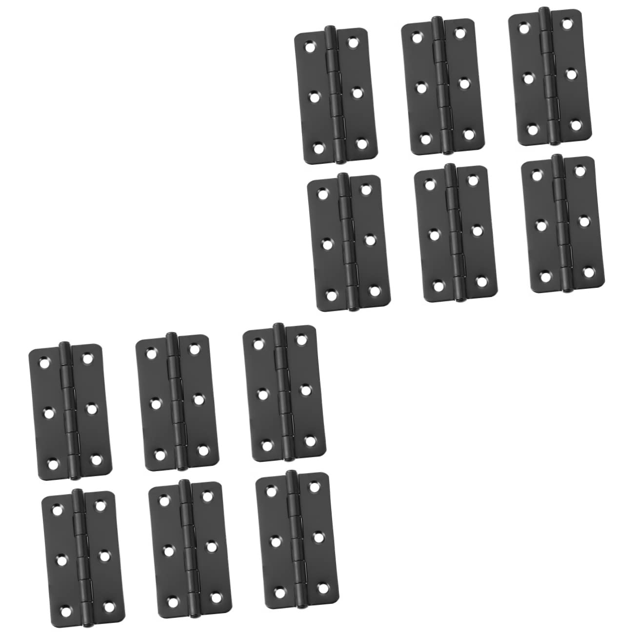 18 Pcs Iron Hinge Kitchen Cabinet Hinges Wooden Box Window Door Miniature Home Mini Brass Drawer Black Jewelry(Blackx3pcs,7.7x4.1cmx3pcs)