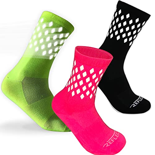 Image of ReflecToes Reflective Socks for cycling and running - 330 Candle Power High Visibility Night Safety Gear - Biomotion Support
