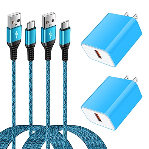 18W QC3.0 Fast Wall Charger for Android Phone Fast Charging Samsung Galaxy S23 Ultra/S23 Plus/S22 Ultra/A14/A23/A13/A53/S21, Moto Edge 5G UW/Edge/G Play/G Power/G Stylus, C Charger Cable USB Cord 6FT