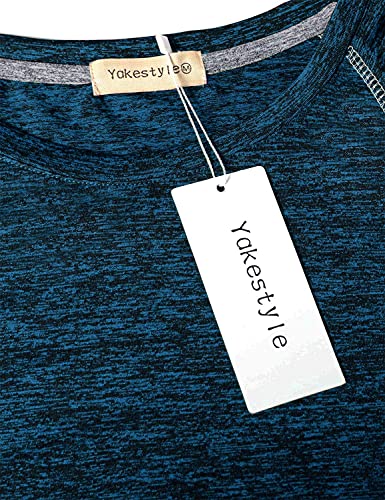 Yakestyle Yoga Tops For Women Activewear Hiking Clothes Workout Plus Size Women's Tennis Tshirts Moisture Wicking Top Short Sleeve Fast Dry Shirt Loose Fitting Flowy Sports Tops Blue 1X #TOP3