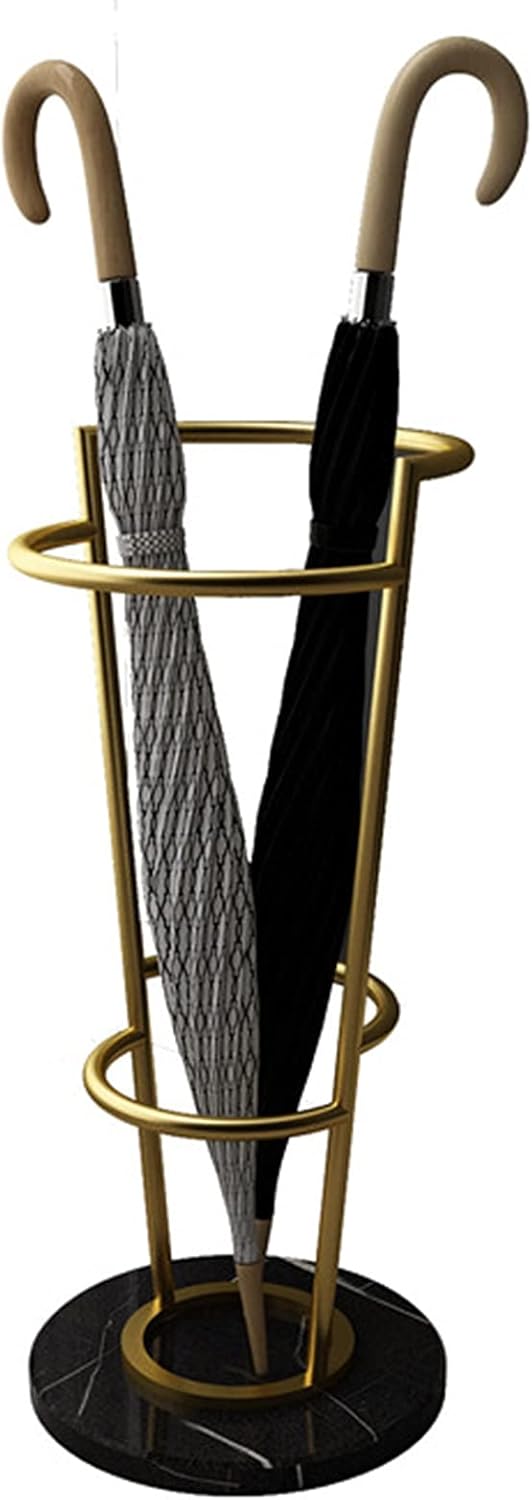 Umbrella Stand Modern Metal Round Umbrella Rack, Entryway Umbrella Stand with Marble Base Drip Tray, Anti-Rust Umbrella Holder for Doorway, Hallway, Entrance, Porch (Col