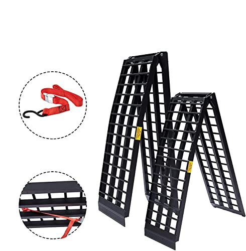 Lemniscate Loading Ramp, Heavy Duty Truck Ramp, Folding Truck Ramps, Black Motorcycle Ramp, Aluminum Loading Ramp For Utvs, Atvs, Dirt Bike, Lawn Mowers, Snowblower-3 Pack #TOP3