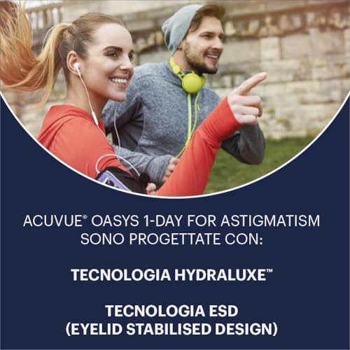 ACUVUE OASYS 1-Day per astigmatismo; Lenti a contatto giornaliere; visione chiara e stabile per tutto il giorno,comfort elevato;-3.50 diottrie; Cilindro -0.75 ; Asse 170 ; BC 8.5; DIA 14.30; 30 lenti - 2