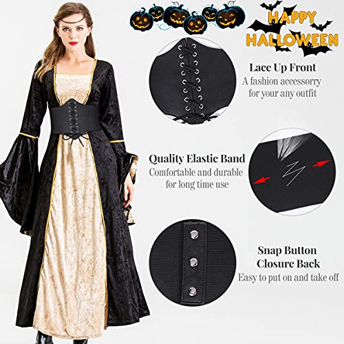 WHIPPY Women's Lace-up Corset Elastic Waist Belt, Tied Waspie Wide Belt for Women Halloween Costume3