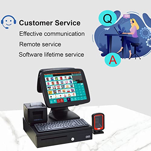 Meetsun All In One Pos System,Cash Register For Retail,Includes Touch Screen Cash Register,80Mm Thermal Printer,Cash Drawer,Handfree Barcode Scanner,Windows 10,Pos Software (700-Ls003) #TOP2