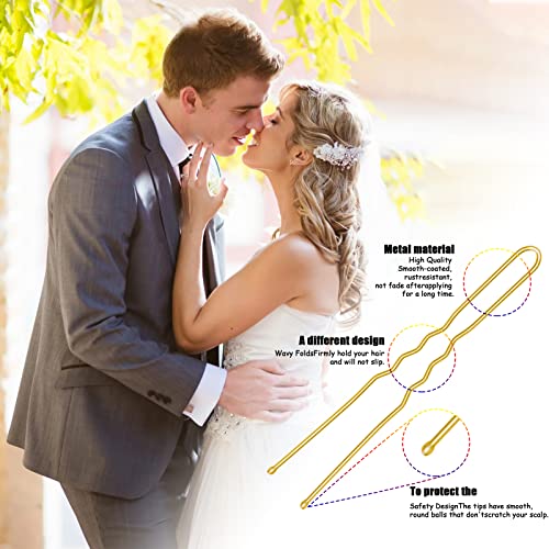 Mbsomnus 200pcs Hair Pins for Buns 7cm Bobby Pins Blonde U-Shaped Hair Pins Long Bun Pins with Storage Box Hair Grips for Thick Hair Women Girls Wedding Hair Styling Hair Accessories - Image 4