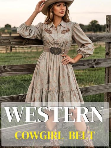 Women Western Belt with Heart Buckle Vintage Brown Belts for Jeans Pant Dress Cowgirl Cowboy Belt2