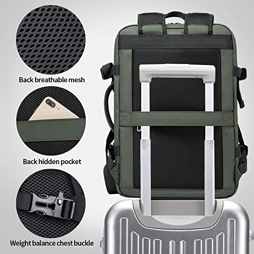 Image of BANGE Carry-on Backpack, 45L Expandable Travel Backpacks,Weekend Backpack Briefcase,Waterproof Laptop Backpack Fits For 17.3 inch Laptop