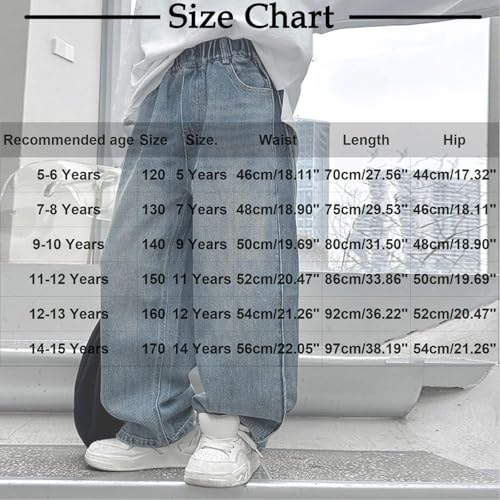Kids Hip Hop Jeans Baggy Wide Leg Skater Denim Pants for Boys Casual Loose Fit Long Trousers Streetwear3