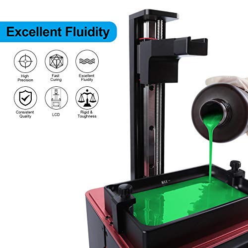 Image of ELEGOO Standard Photopolymer Resin LCD UV-Curing Resin 405nm 3D Printer Resin for Mars Saturn Jupiter MSLA DLP LCD 3D Printing Clear Green 1000g