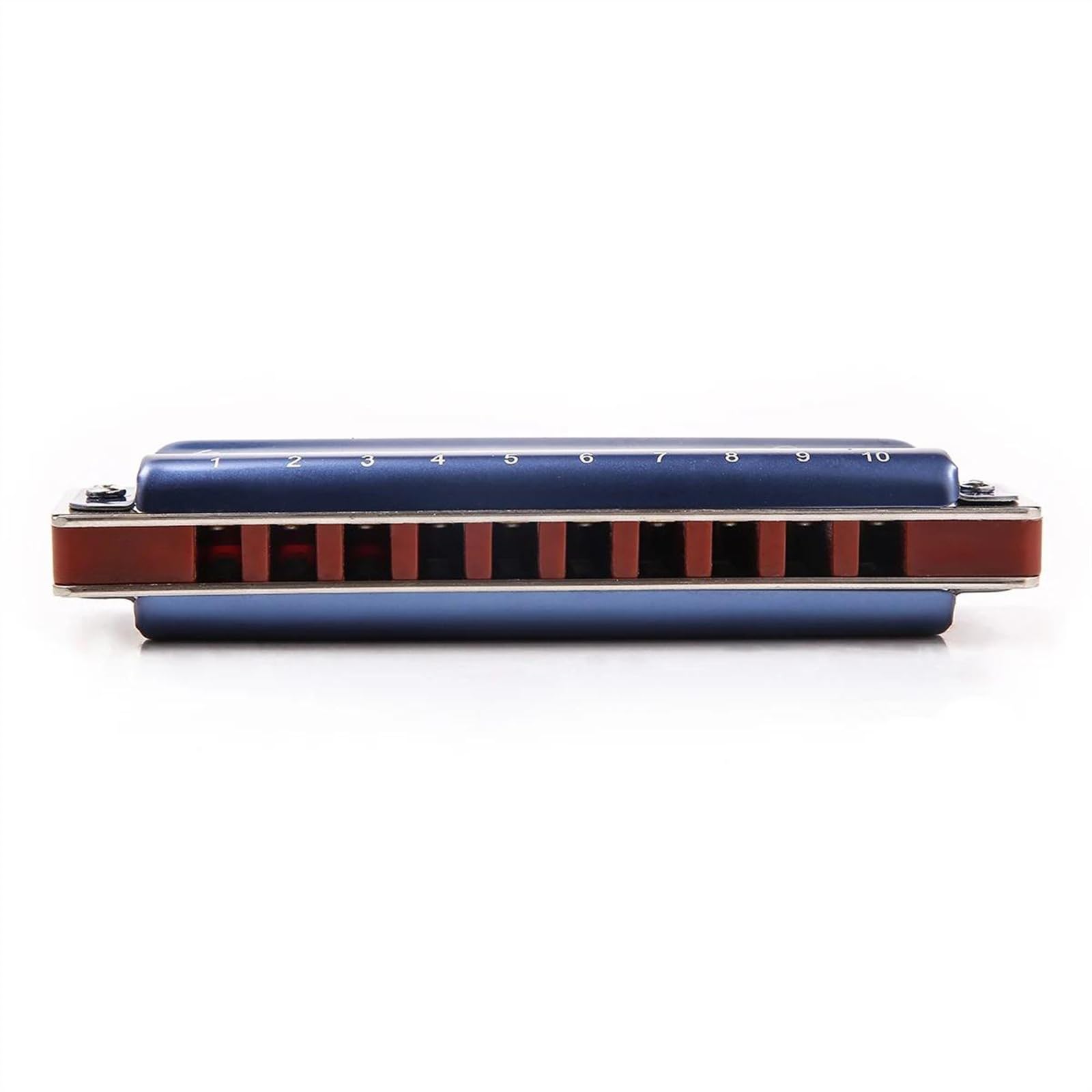 Armonica Armonica diatonica Armonica blues a 10 fori Blu con custodia Armonica professionale per studenti principianti Adulti(A)