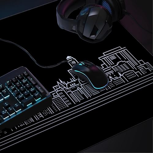 Tapis de bureau large noir pour organiser votre espace informatique PC