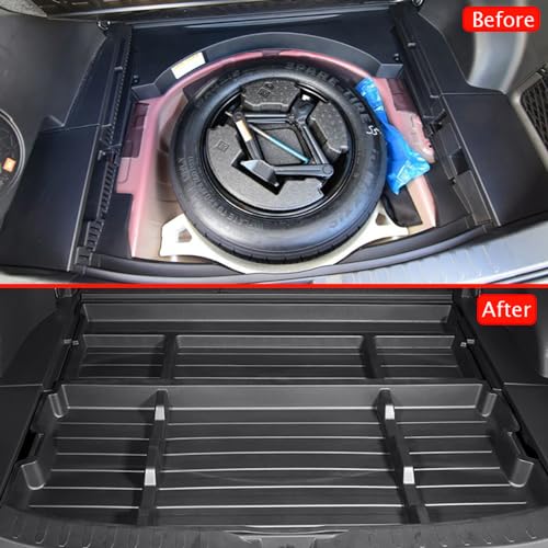 Image of For 2019-2025 Toyota RAV4 Trunk Hidden Storage Box, SUV Insert Cargo Rear Hatch Organizer, Extra Space fits RAV4 LE XLE XSE TRD Hybrid Under Cargo Floor Storage Accessories