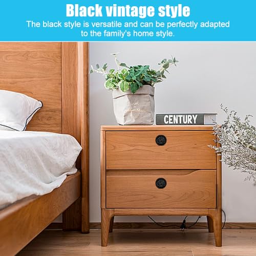 NAROSEBE 20 Stück Möbelknöpfe Schwarz Matt Schubladenknöpfe 30MM Schrankknöpfe Vintage Blumen Kommodenknöpfe Schwarz Schrankknäufe Küchenknöpfe Vintage Rund schrankknopf für Möbel Kommode