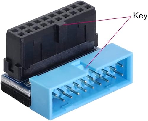 Vista 32 de CY Adaptador de tarjeta madre USB 3.1 tipo C a USB 3.0, cabecera de 19/20 pines, 5 Gbps, verde Verde USB3.0-19Pin macho a hembra USB-C individual