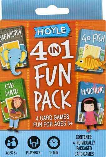 Hoyle 6 in 1 Fun Pack - Kids Card Games - Ages 3 & Up - Memory, Go Fish, Crazy Eights, Old Maid, Matching, Slap Jack image
