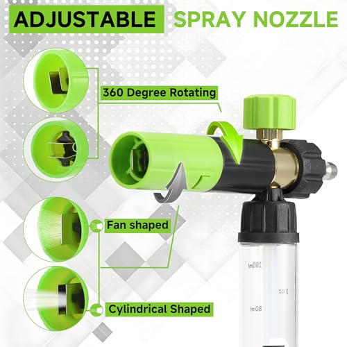 Image of Tool Daily Pressure Washer Short Gun with Mini Foam Cannon, 5 Power Washer Nozzle Tips, 1 /4 Inch Quick Connector