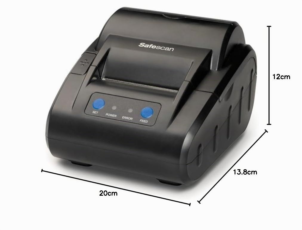Safescan Impresora térmica TP-230 negra imprime resultados de conteo de contadoras de dinero, Contadoras de efectivo, Contadoras de billetes, Contadoras de monedas, Balanzas contadoras de dinero
